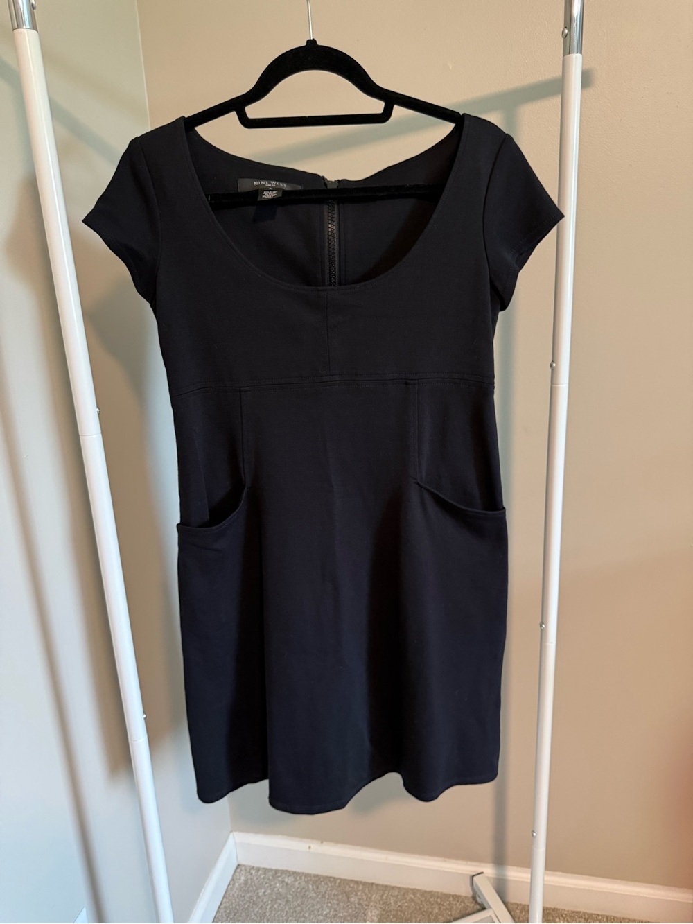 Nine West Black Scoop-Neck Fit Dress